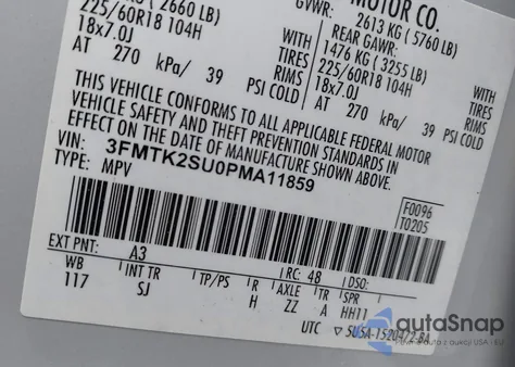 2023 Ford Mustang Mach-E California Route 1 z USA, uszkodzony, nr VIN 3FMTK2SU0PMA11859